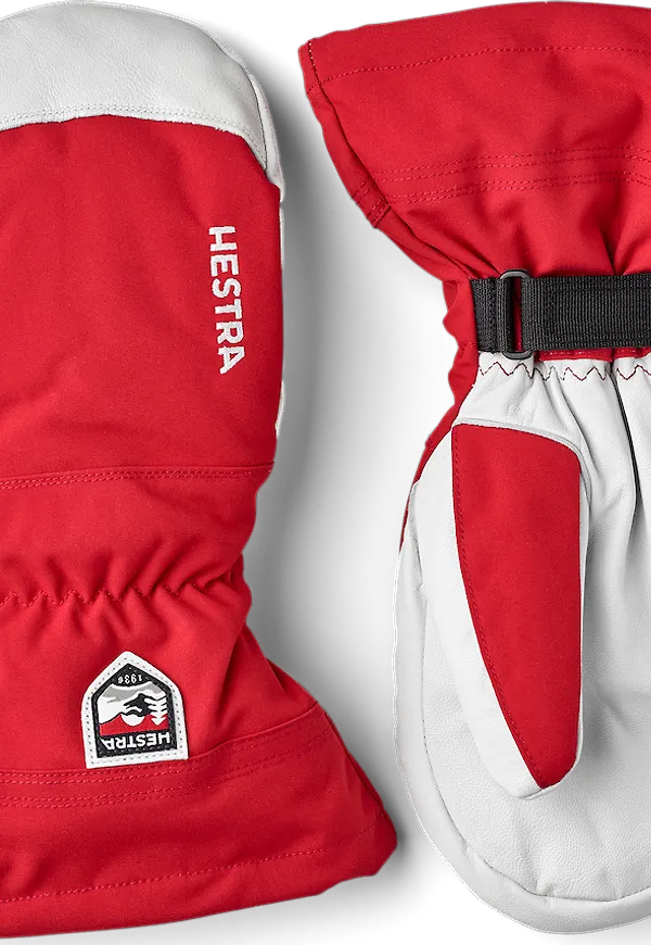 Hestra Army Leather Heli Ski Mitt Red