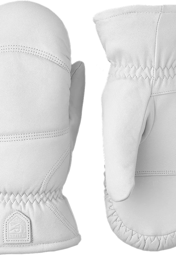Hestra Leather Box Mitt Off White