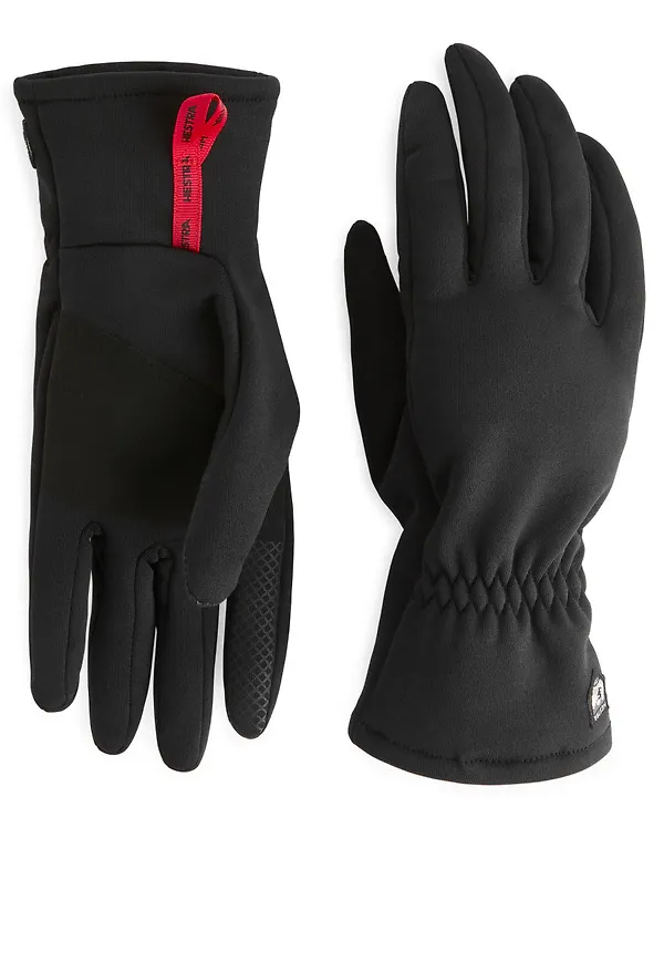 Hestra Silk Liner Touch Point - Sottoguanto In Lana Merino Sottile, 5 Dita, Unisex, Nero, Taglia Unica (9/11)