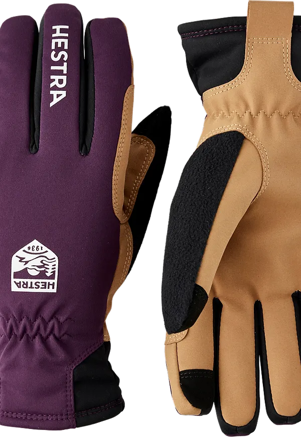 Hestra Women's XC Primaloft 5-Finger Plum/tan