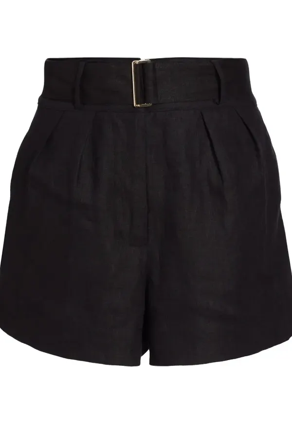 HEVRON linneshorts - Svart