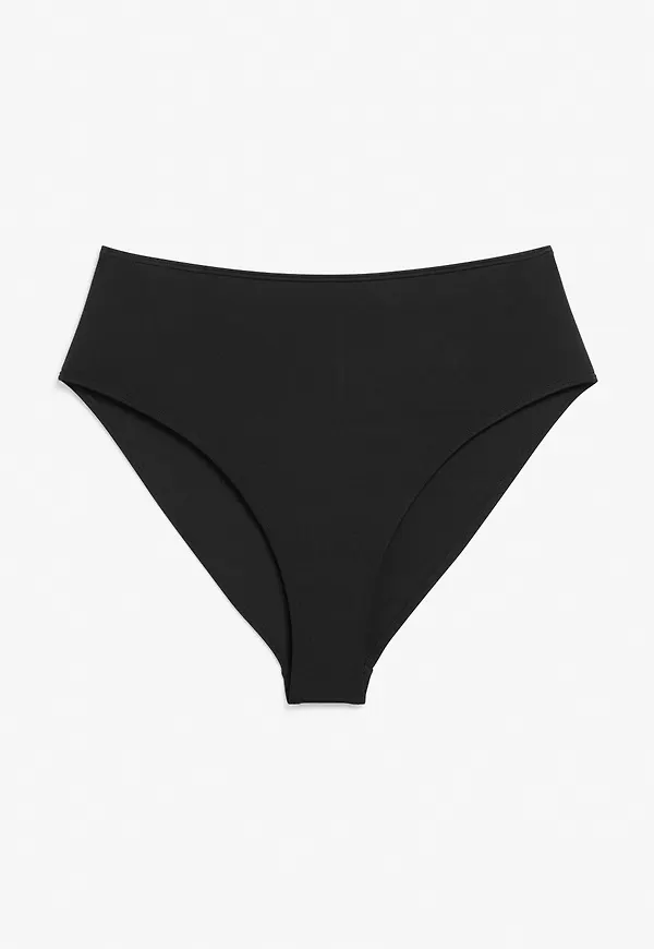 High-waist bikini briefs - Black