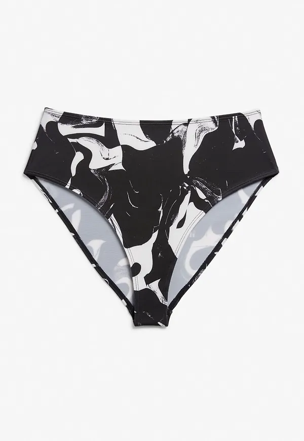 High-waist bikini briefs - Black