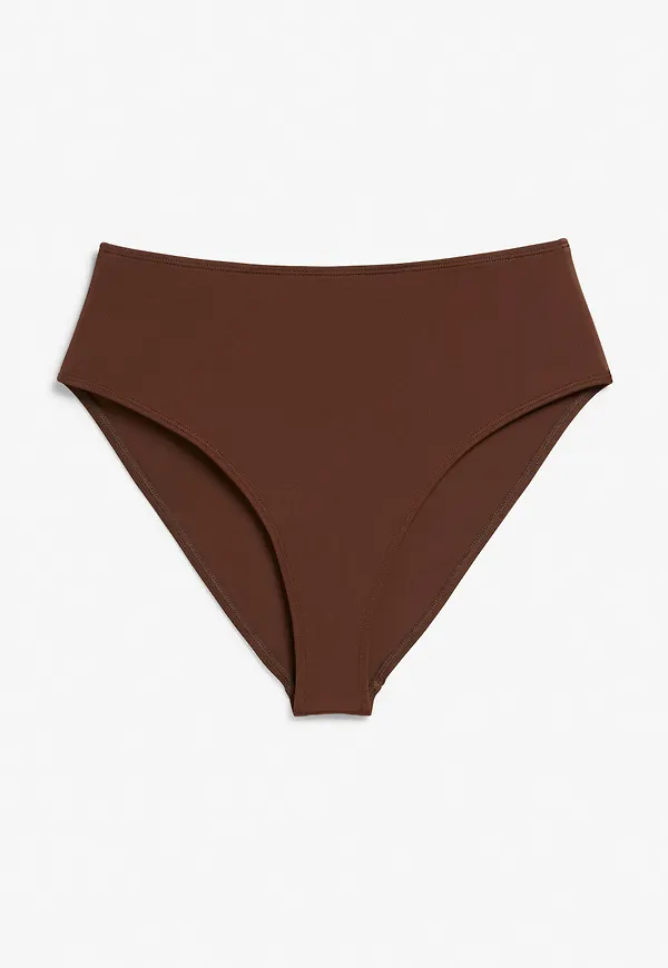High-waist bikini briefs - Brown