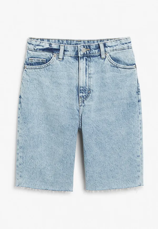 High-waist denim shorts - Blue
