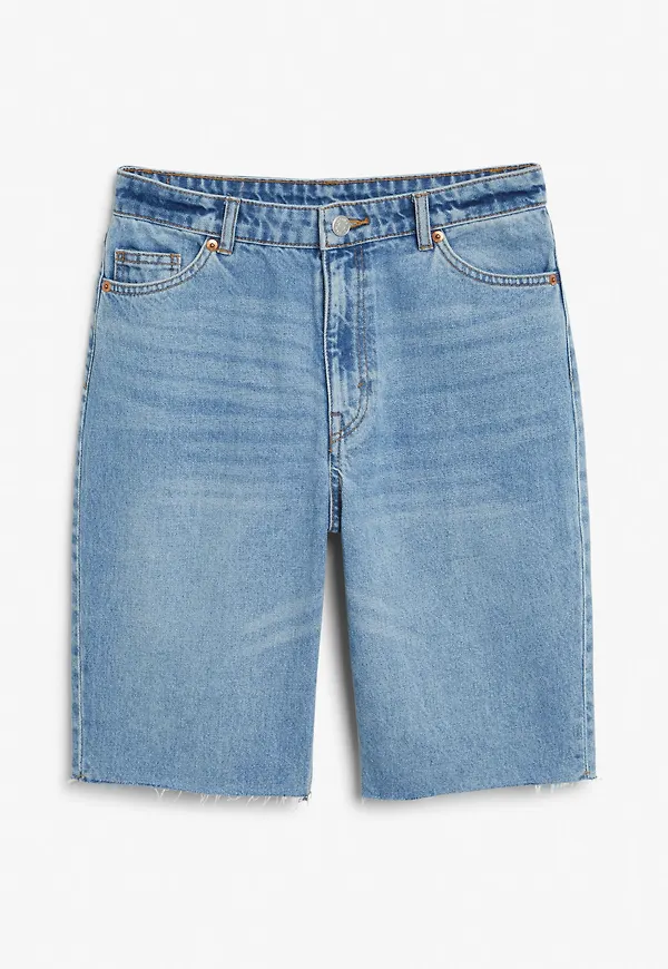 High-waist denim shorts - Blue