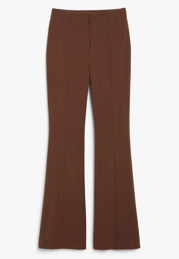High-waist flared trousers - Beige