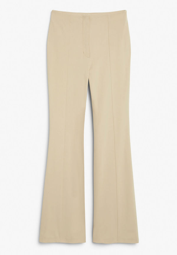 High-waist flared trousers - Beige