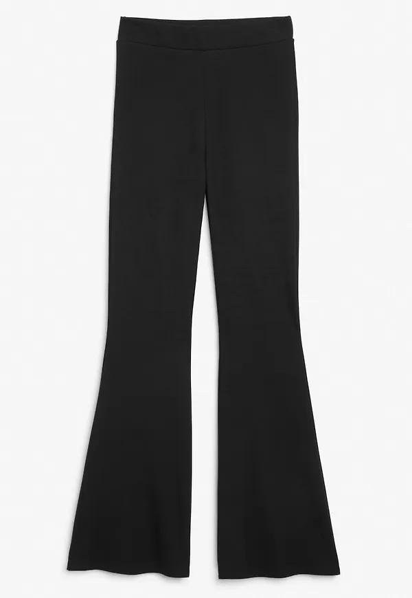 High-waist flared trousers - Black