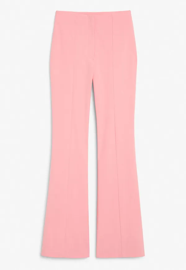 High-waist flared trousers - Pink