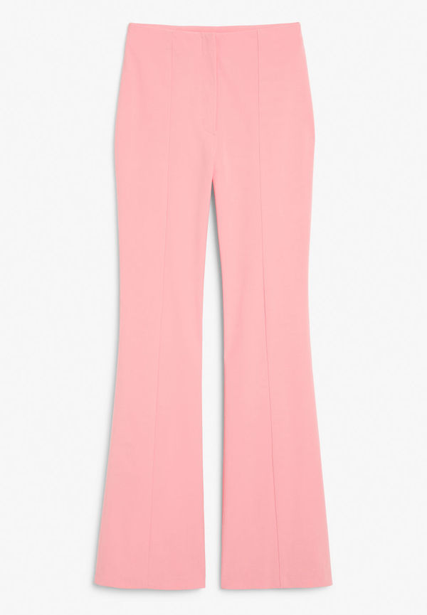 High-waist flared trousers - Pink