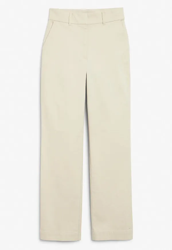 High-waist straight leg trouser - Beige