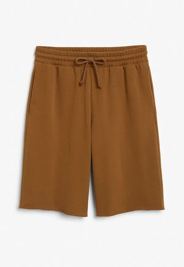 High-waist sweat shorts - Beige