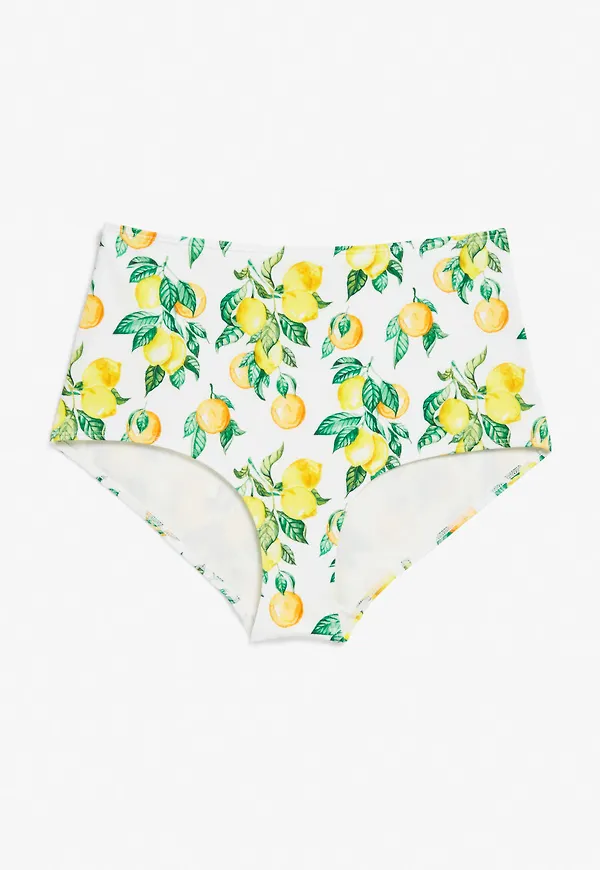High-waisted bikini briefs - White