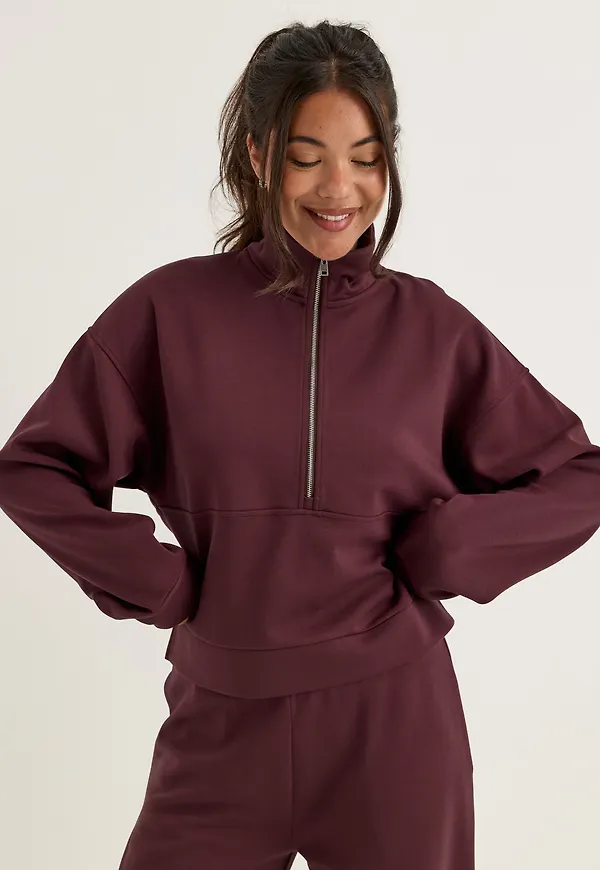 High Collar Half Zip Sweater