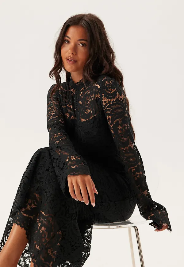 High Neck Cotton Lace Dress