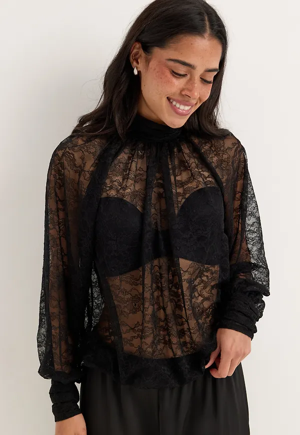 High Neck Lace Blouse