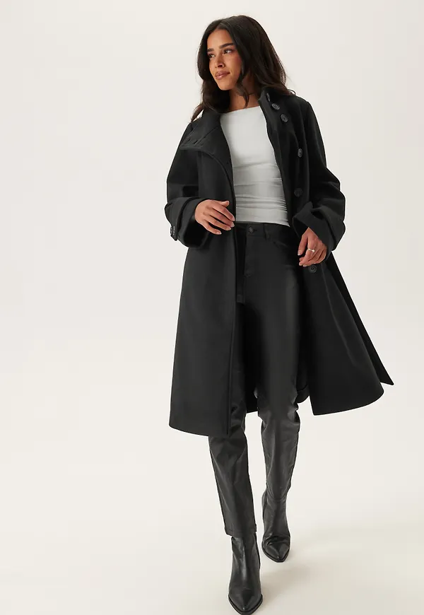 High Neck Midi Coat