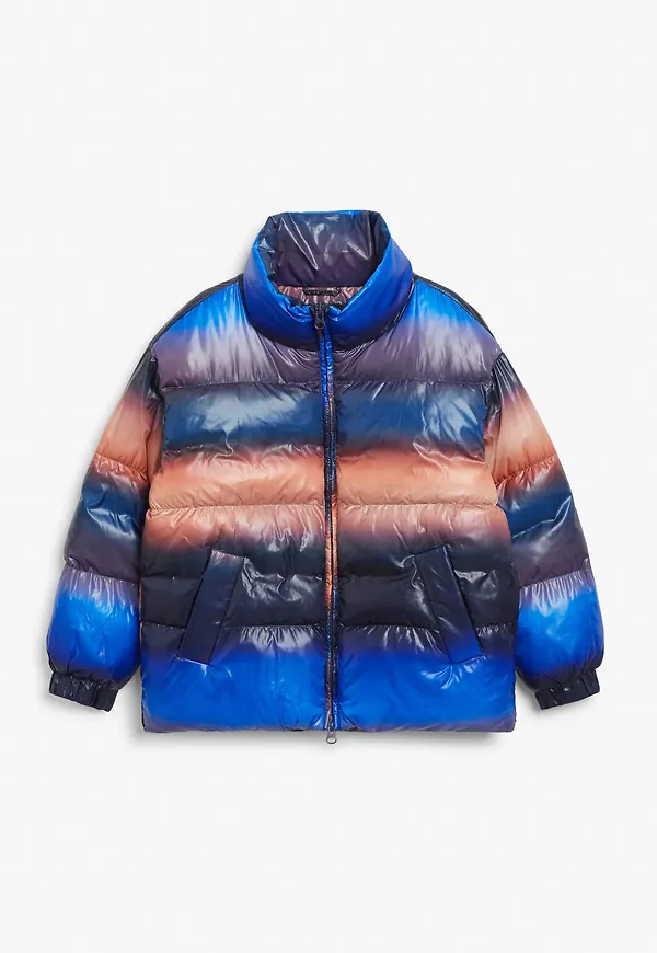 High neck puffer jacket - Blue