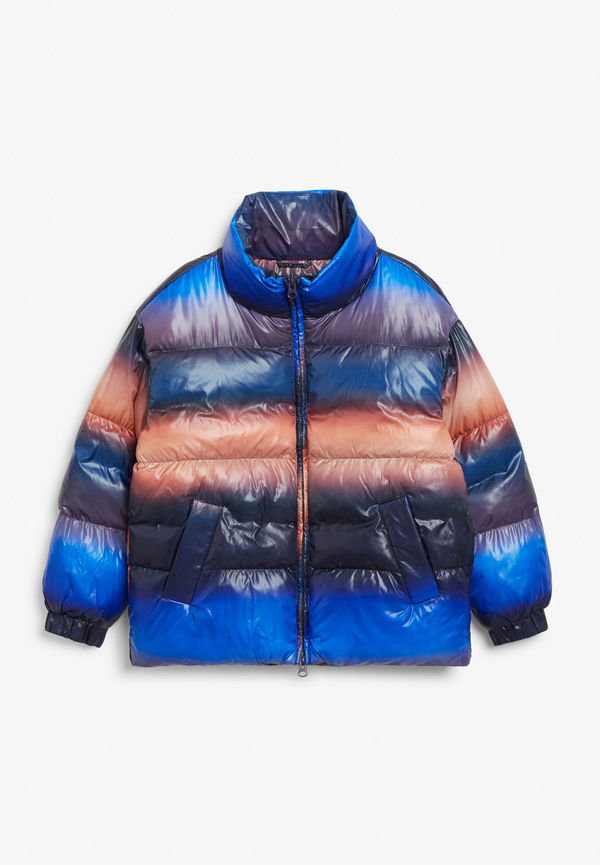 High neck puffer jacket - Blue
