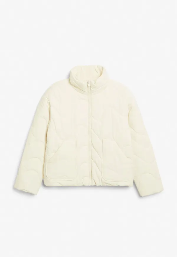 High neck quilt jacket - Beige