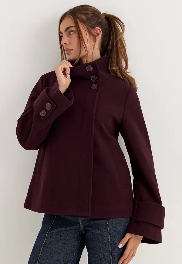 High Neck Short Coat