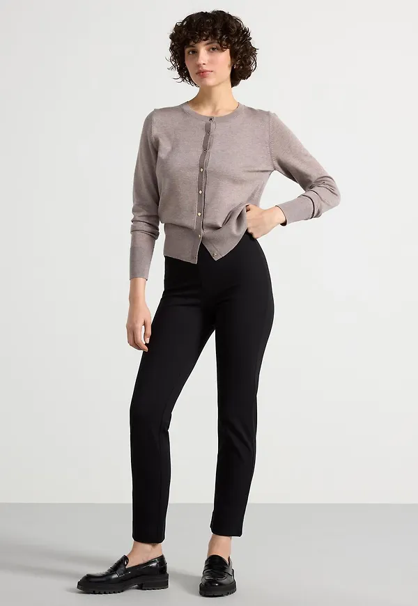 High waist byxor i stretchig trikå