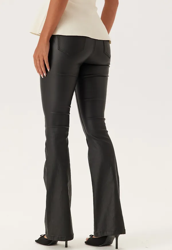 High Waist Coated Flared Jeans