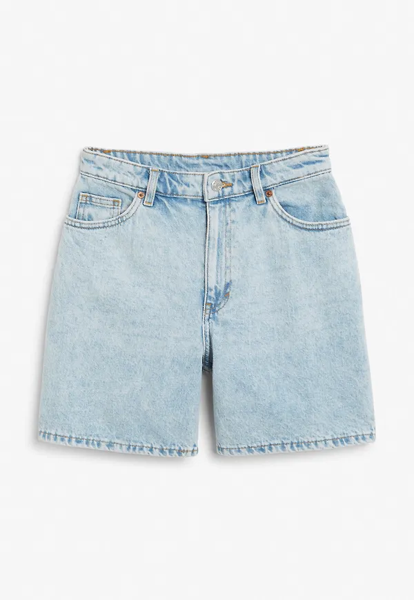 High waist denim shorts - Blue