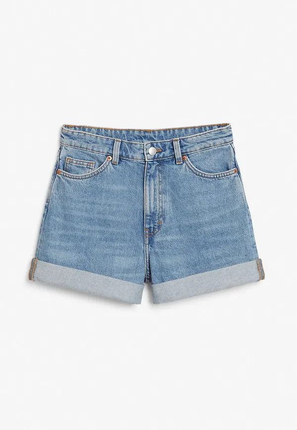 High waist denim shorts - Blue