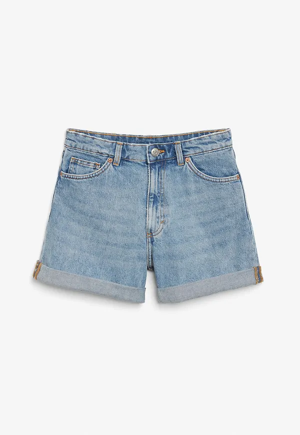 High waist denim shorts - Blue