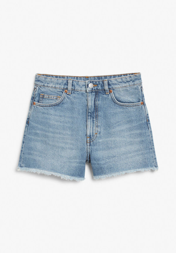 High waist denim shorts - Blue