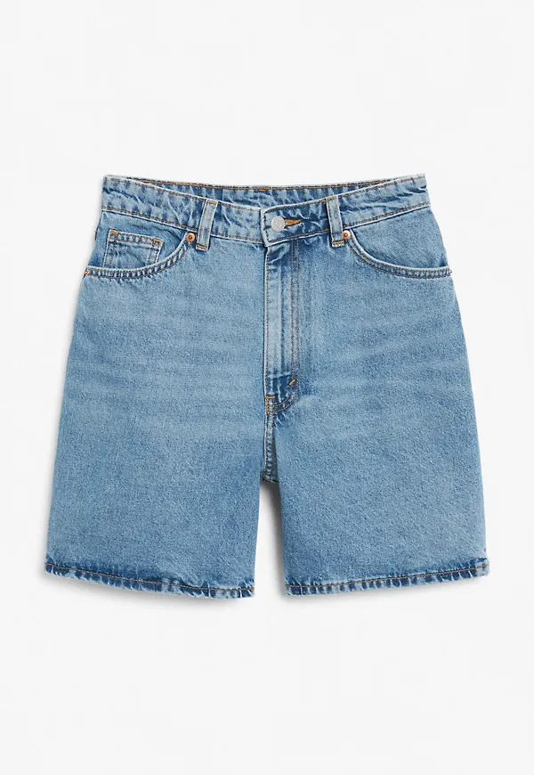 High waist denim shorts - Blue