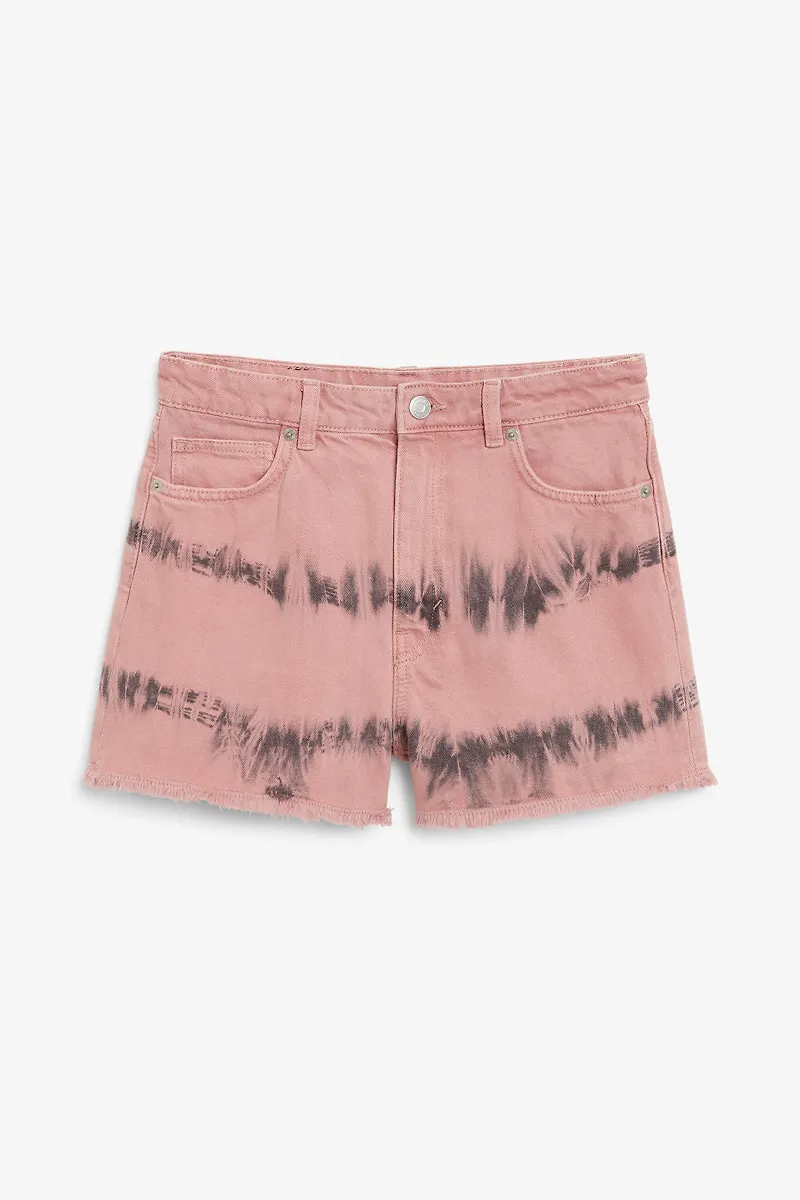 High waist denim shorts - Pink