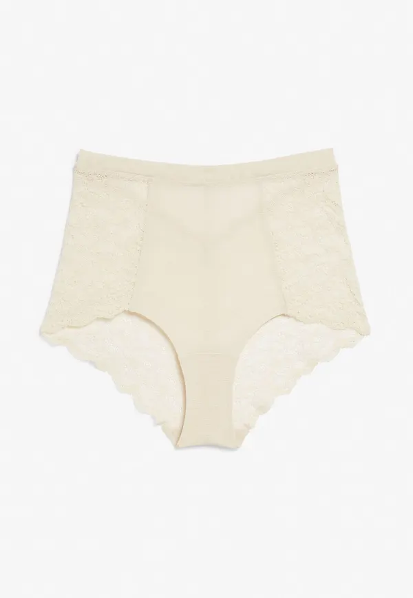 High waist lace briefs - Beige