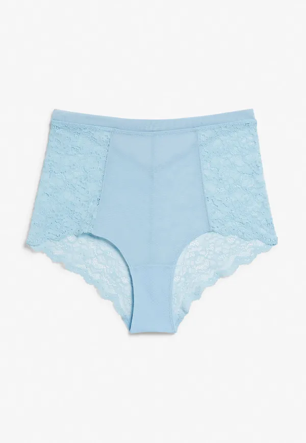 High waist lace briefs - Blue