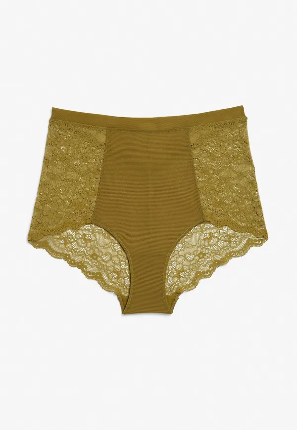 High waist lace briefs - Yellow