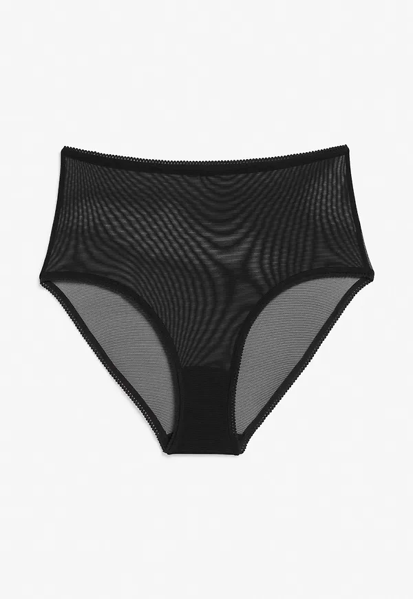 High waist mesh briefs - Black