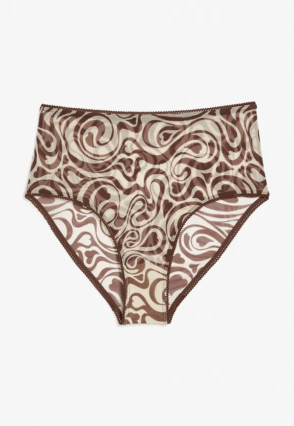 High waist mesh briefs - Brown