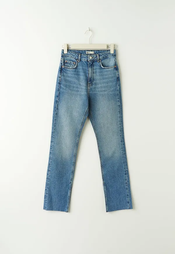 High waist petite slit jeans