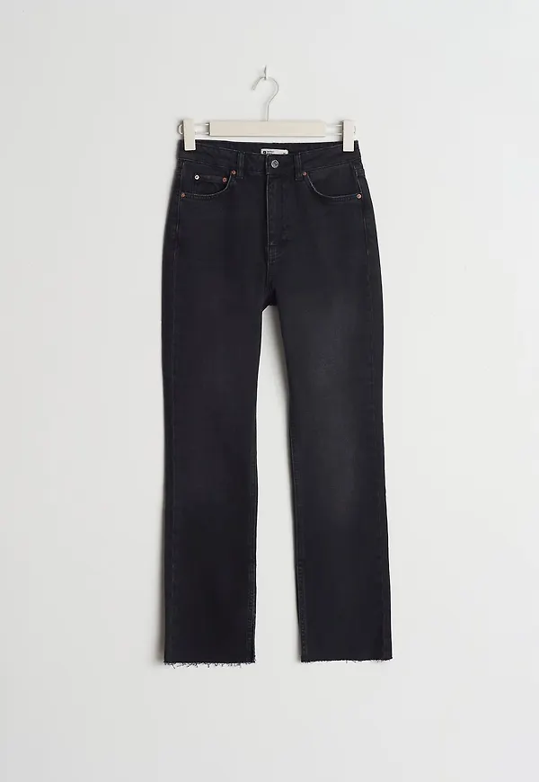High waist petite slit jeans