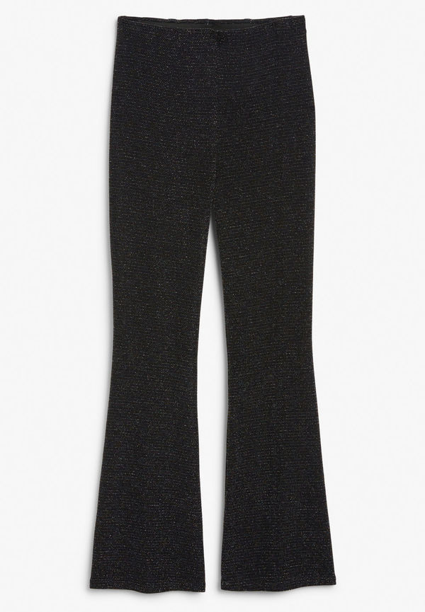 High waist sparkly trousers - Black