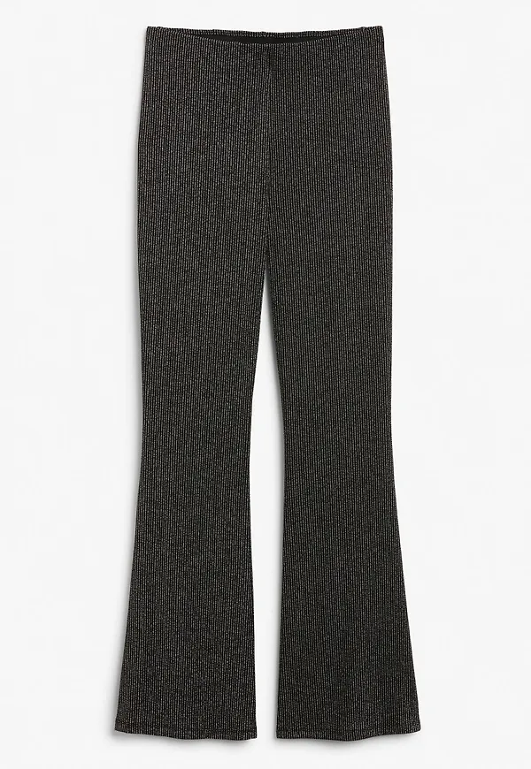 High waist sparkly trousers - Black
