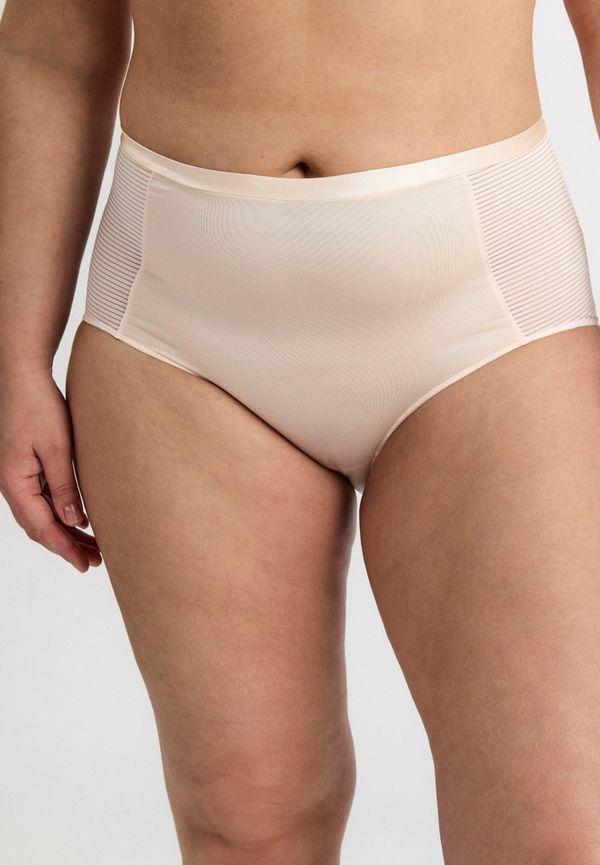 High waist trosa med randig mesh