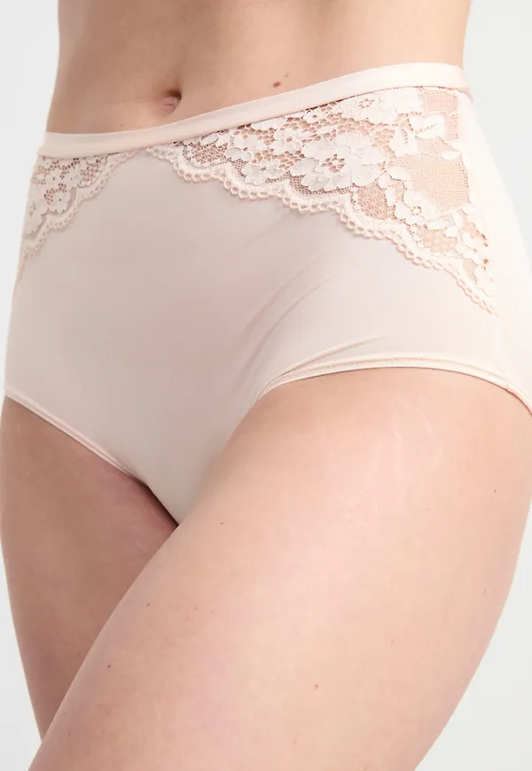 High waist trosa med spets
