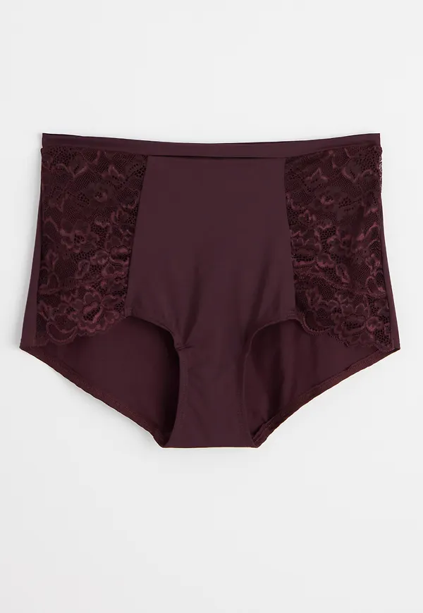 High waist trosa med spets