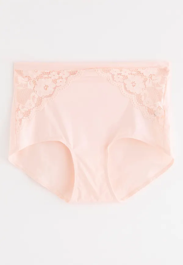 High waist trosa med spets