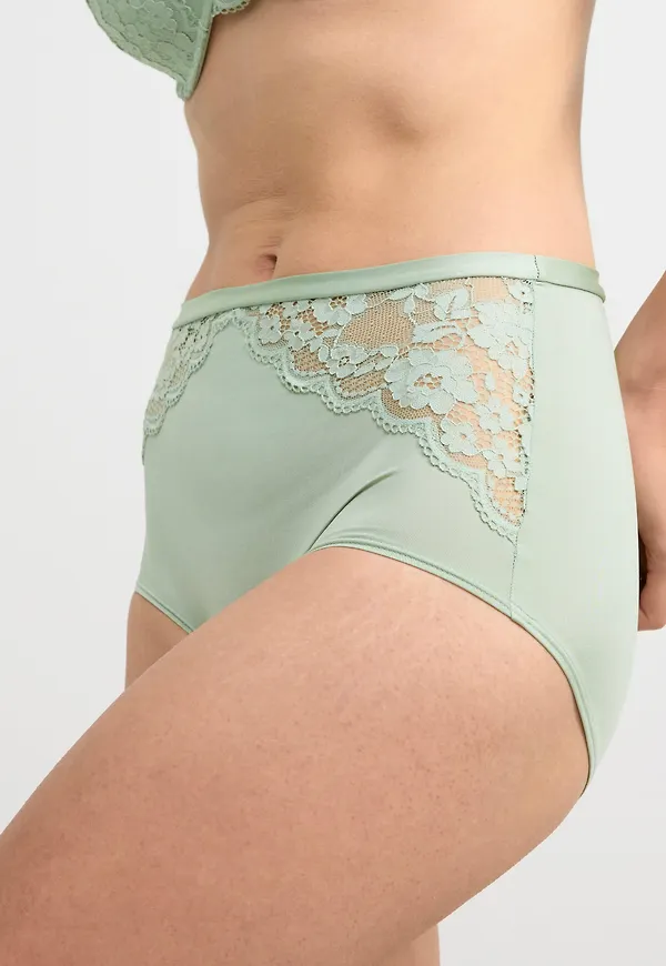 High waist trosa med spets