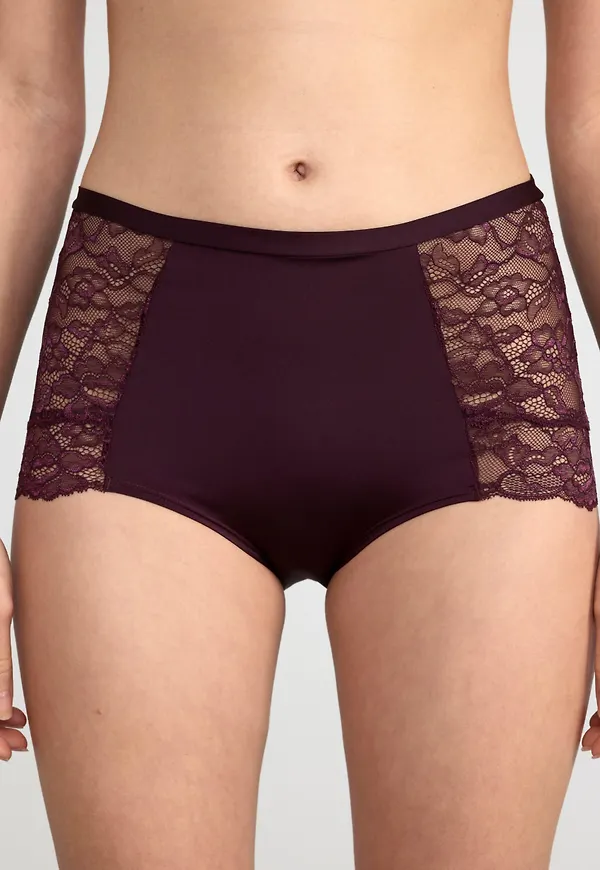 High waist trosa med spets