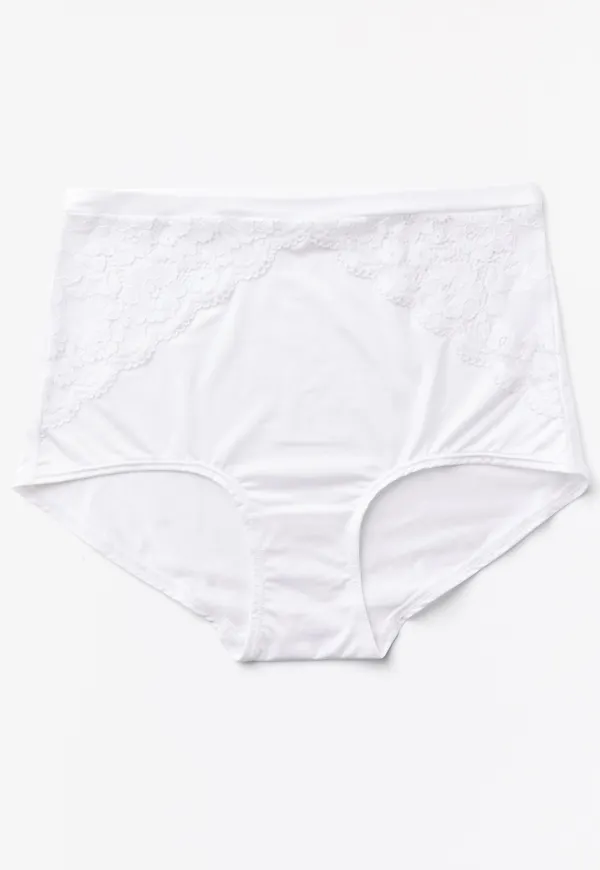 High waist trosa med spets